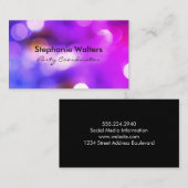 Eleganter Glamour Boke Glitzer Visitenkarte (Vorne/Hinten)