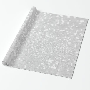 eleganter Glamour des Chic weißer Imitat-Glitzer Geschenkpapier