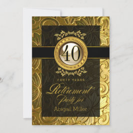 Eleganter Glamour Embossed Retirement Party Einladung