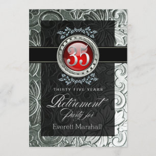 Eleganter Glamour Embossed Retirement Party Einladung