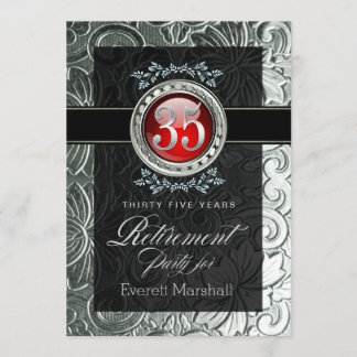 Eleganter Glamour Embossed Retirement Party Einladung