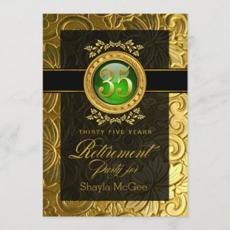 Eleganter Glamour Embossed Retirement Party Einladung