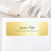 Eleganter Glamour Gold Hand Script Rücksendeadress (Insitu)