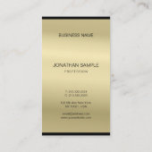 Eleganter Glamour Gold Look Moderner Schlichter Lu Visitenkarte (Rückseite)