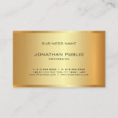 Eleganter Glamour Gold Look Template Moderne Trend Visitenkarte (Rückseite)