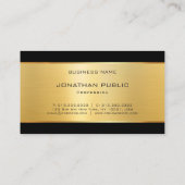 Eleganter Glamour Gold Moderne luxuriöse Vorlage Visitenkarte (Rückseite)