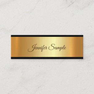 Eleganter Glamour Gold Moderner Schriftzug Schlich Mini Visitenkarte