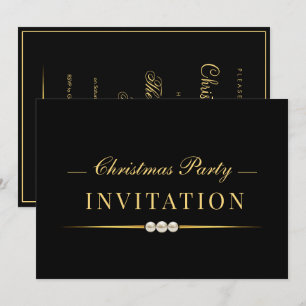 Eleganter Glamour-Gold-Weihnachtsfeier Einladung