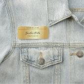 Eleganter Glamour-Goldschablonen-Handskript-Text Namensschild (Beispiel)