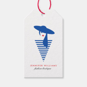 Eleganter Glamour Mod Girl Boutique Gift Tags Geschenkanhänger