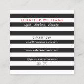 Eleganter Glamour Mod Stylist, Boutique Quadratische Visitenkarte (Rückseite)