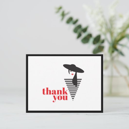 Eleganter Glamour Mod Stylist Poshmark Vielen Dank Postkarte (Stehend Vorderseite)
