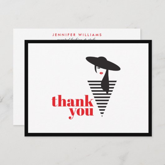 Eleganter Glamour Mod Stylist Poshmark Vielen Dank Postkarte (Vorne/Hinten)