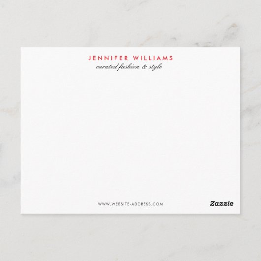 Eleganter Glamour Mod Stylist Poshmark Vielen Dank Postkarte (Rückseite)