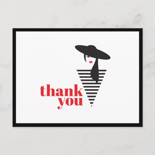 Eleganter Glamour Mod Stylist Poshmark Vielen Dank Postkarte (Vorderseite)