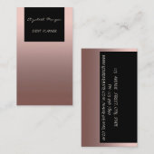 Eleganter Glamour Moderner Chic,Rose Gold,Schwarz Visitenkarte (Vorne/Hinten)