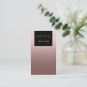 Eleganter Glamour Moderner Chic,Rose Gold,Schwarz Visitenkarte (Stehend Vorderseite)
