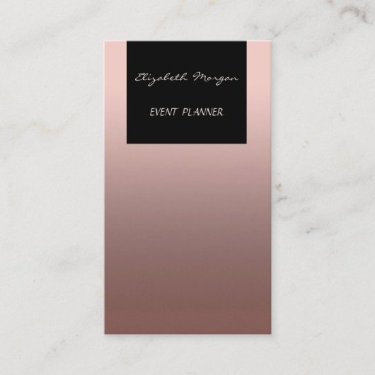 Eleganter Glamour Moderner Chic,Rose Gold,Schwarz Visitenkarte (Vorderseite)