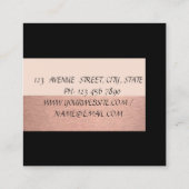 Eleganter Glamour Moderner Chic, Schwarz Quadratische Visitenkarte (Rückseite)