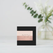 Eleganter Glamour Moderner Chic, Schwarz Quadratische Visitenkarte (Stehend Vorderseite)