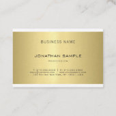 Eleganter Glamour Moderner Schlichter Gold Luxury Visitenkarte (Rückseite)