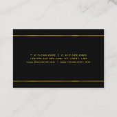 Eleganter Glamour Modernes, goldgestreiftes Schwar Visitenkarte (Rückseite)