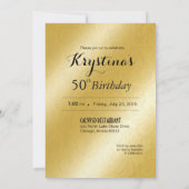 Eleganter Glamour prägeartiger 50. Geburtstag Einladung (Rückseite)