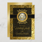 Eleganter Glamour prägeartiger 60. Geburtstag Einladung (Vorne/Hinten)