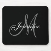 Eleganter Glamour-Schwarz-weißer grauer Mousepad (Vorne)
