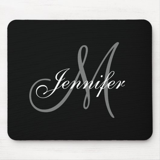 Eleganter Glamour-Schwarz-weißer grauer Mousepad (Vorne)