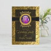 Eleganter Glamour zum 40. Geburtstag Einladung (Stehend Vorderseite)