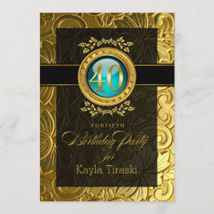 Eleganter Glamour zum 40. Geburtstag Einladung