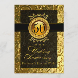 Eleganter Glamour zum 50-jährigen Jubiläum Einladung
