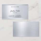 Eleganter glamouröser Silber Look Moderne trendige Visitenkarte (Vorne/Hinten)