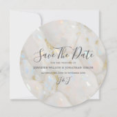 Eleganter, glänzender Edelsteinmarmor Modernst Save The Date (Vorderseite)