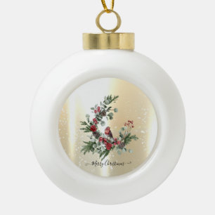 Eleganter glänzender falscher Goldkranz Roter Kard Keramik Kugel-Ornament