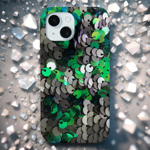 Eleganter glänzender Glamour Grüntöne graue Platte Case-Mate iPhone Hülle