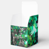 Eleganter glänzender Glamour Grüntöne graue Platte Geschenkschachtel (Geöffnet)