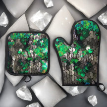 Eleganter glänzender Glamour Grüntöne graue Platte