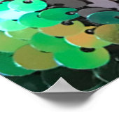 Eleganter glänzender Glamour Grüntöne graue Platte Poster (Ecke)