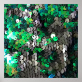 Eleganter glänzender Glamour Grüntöne graue Platte Poster (Vorne)