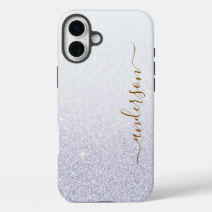 Eleganter glänzender monogrammierter Name iPhone 16 Plus Hülle