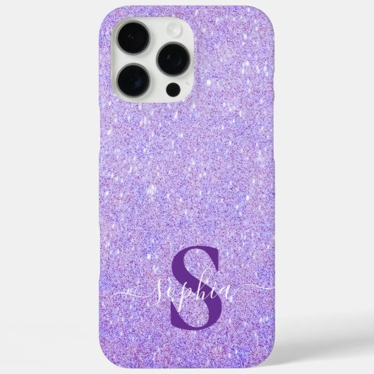 Eleganter, glänzender monogrammierter Name Case-Mate iPhone Hülle (Rückseite)