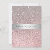 Eleganter, glänzender Silberstreifen Einladung (Rückseite)