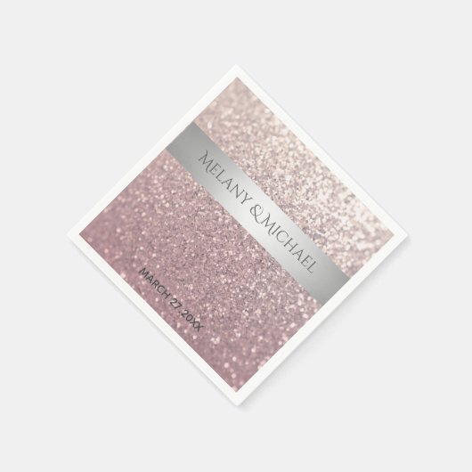 Eleganter, glänzender Silberstreifen Serviette (Ecke)