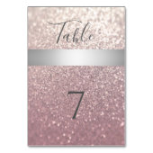 Eleganter, glänzender Silberstreifen Tischnummer (Rückseite)