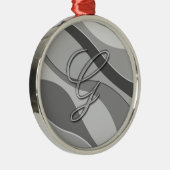 Eleganter Glasmonogramm-Buchstabe G Silbernes Ornament (Rechts)