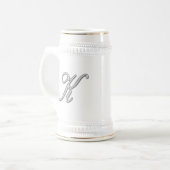 Eleganter Glasmonogramm-Buchstabe K Bierglas (Vorderseite Links)