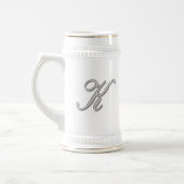 Eleganter Glasmonogramm-Buchstabe K Bierglas (Links)