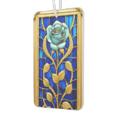 Eleganter Glasvorhang mit blauer Rose Autolufterfrischer (Links)